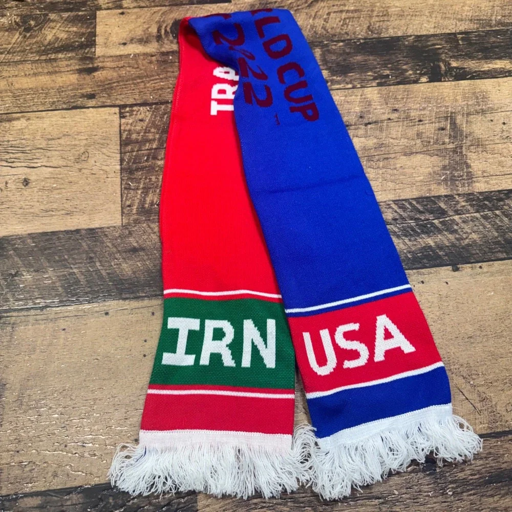 FIFA World Cup Qatar‎ 2022 Beanie and Scarf Set Iran vs USA Fan Soccer Futbal